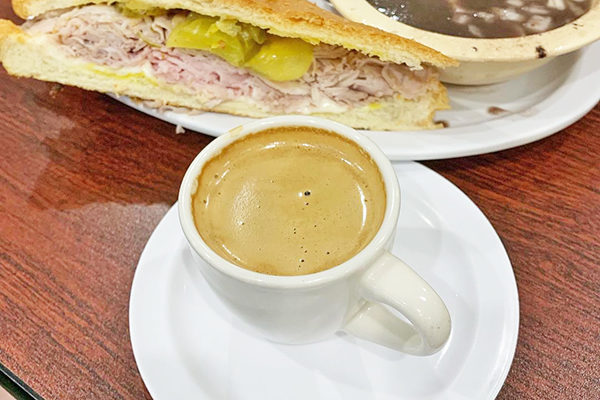 Cuban Coffee from Havana Sandwich Shop.