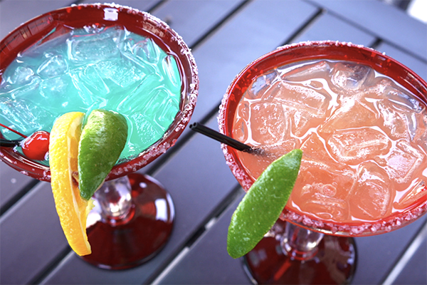 The Spicy Grapefruit Margarita and Blue Agave Margarita from Cantina Loca.