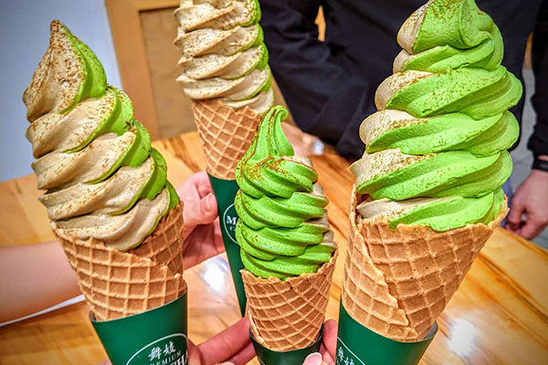 Matcha soft serve from Matcha Cafe Maiko.