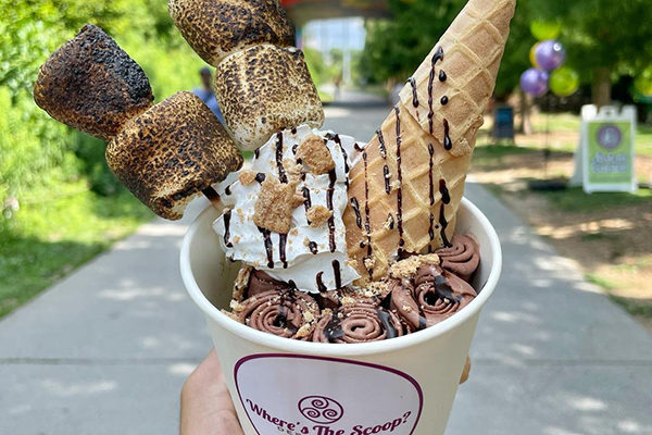 Rolled Ice Cream sundae from Where's the Scoop.