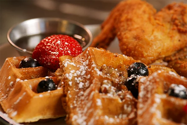 Chicken and Waffles from Breakfast at Barney's.