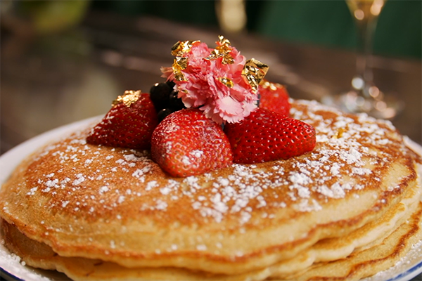 24 Karat Gold Pancakes from Breakfast at Barney's.