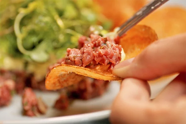 The Classic Beef Tartare from Cattle Shed in the Halcyon in Alpharetta.