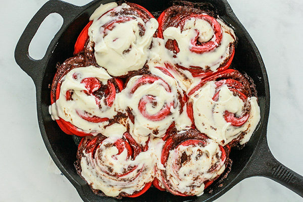 Red Velvet Vegan cinnamon rolls from Hebrew Bakes