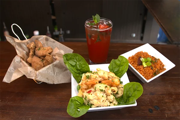 A seafood basket and sides from Virgil's Gullah Kitchen