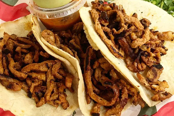 Al Pastor tacos from Yami's in Plaza Fiesta.