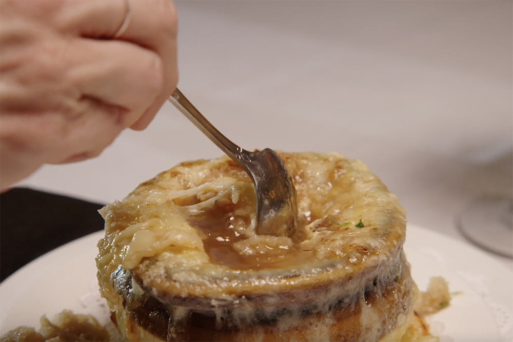 French Onion Soup from Petite Violette in Brookhaven, GA.