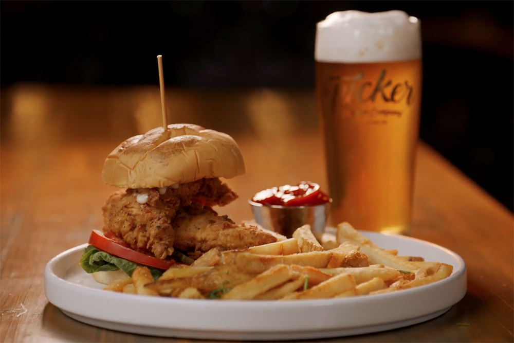 The buttermilk fried chicken sandwich from Tucker Brewing Company in Tucker, GA.