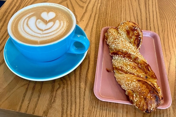 PERC's coffee and a pastry.