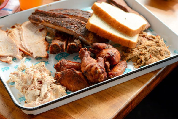 Platter from Rodney Scott's BBQ.