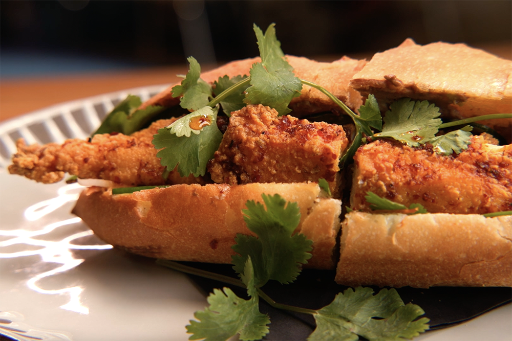 Fried Chicken Banh Mi from Juniper Cafe in West Midtown.