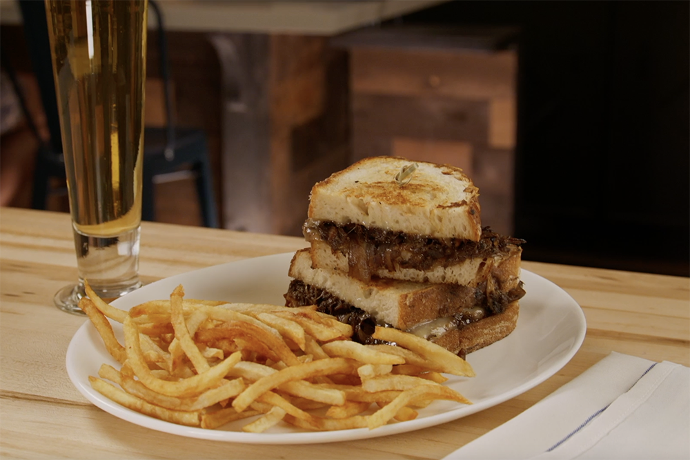 Smoked short rib grilled cheese from Hamp and Harry's