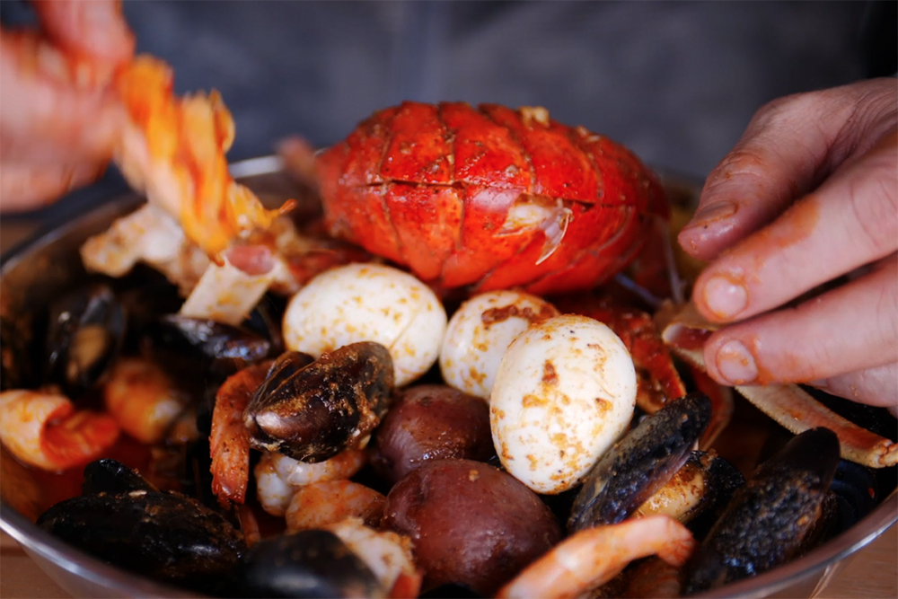 Seafood boil from Wild Crab.