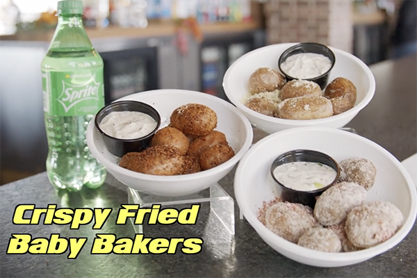 Crispy fried baby bakers from Bootlegger's in Atlanta Motor Speedway.
