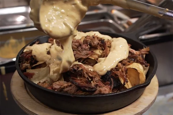 Cast Iron BBQ nachos from Sweet Auburn Barbecue