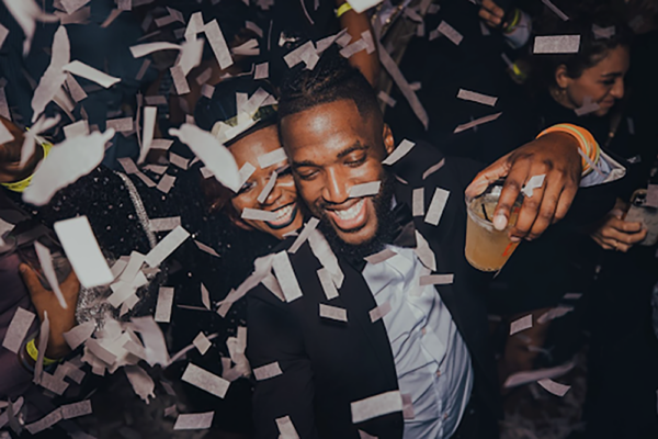 Revelers party at Live at The Battery.