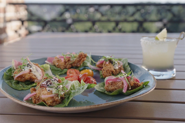 Honey Soy Fried Chicken Lettuce Wraps from Up on the Roof.