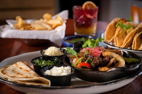 Fajitas from Tacos and Tequilas.