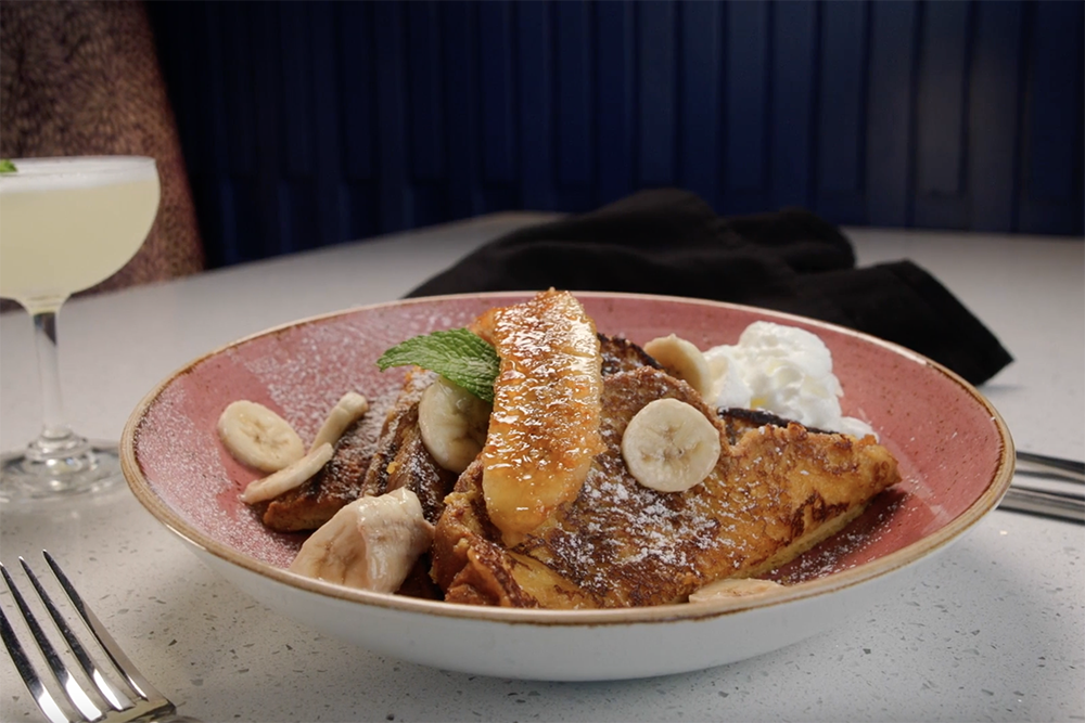 Bananas Foster French Toast from Just Brunch Breakfast Bar.