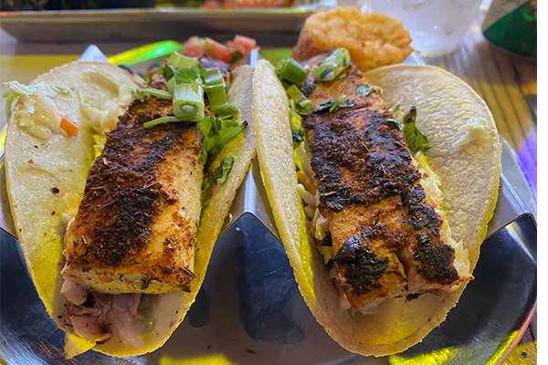 Tuna tacos with slaw