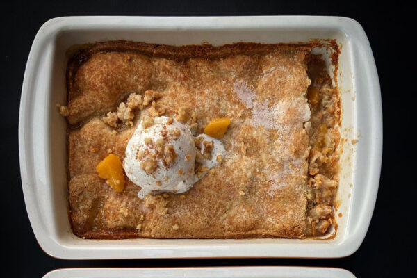 The peach cobbler from Busy Bee Cafe.
