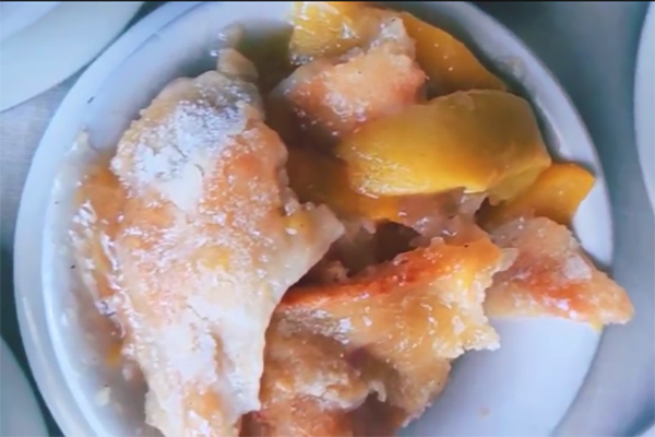 The peach cobbler from Mary Mac's Tea Room.