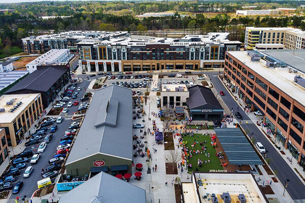 A birds eye view of the Halcyon Forsyth in Alpharetta