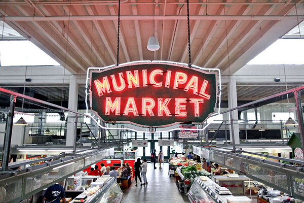 The inside of the Atlanta Municipal Market, aka the Sweet Auburn Curb Market