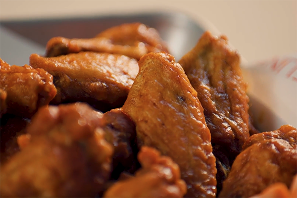 Buffalo wings from Sidelines Grille.