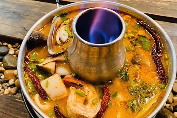 A hot pot from Silom Thai near Lenox Mall.