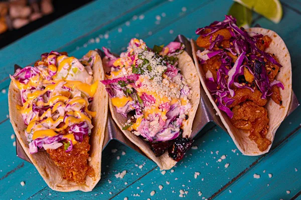 three kinds of tacos from tequila mama in Suwanee