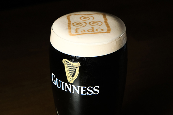 Guinness pint from Fado Irish Pub.