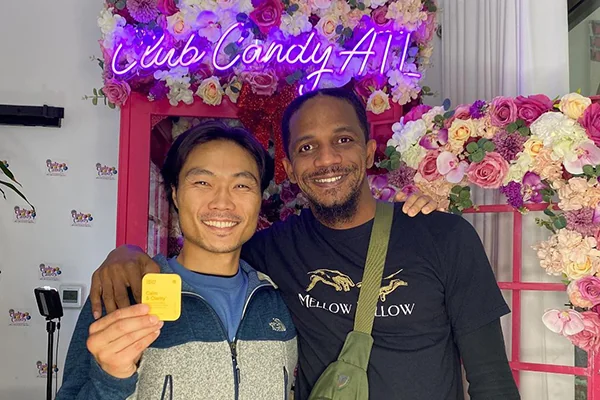 Club Candy owner Brandion Johnson Sands with Neuro Gum founder Ryan Chen.