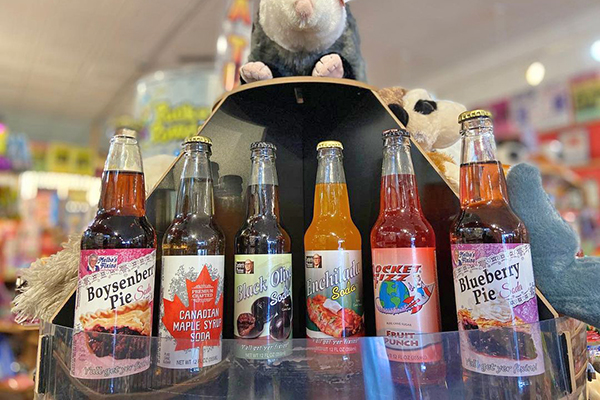 A variety of unusually flavored sodas from Rocket Fizz in Marietta Square.