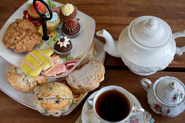 tea, sandwiches and scones from dr. Bombays underwater tea party