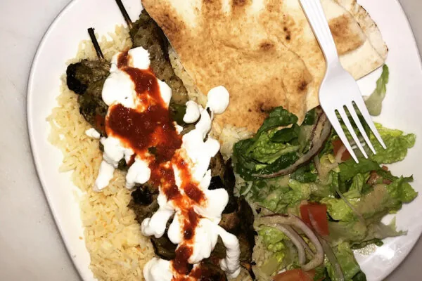 Kabob plate from Baraka Shawarma in Stone Mountain, GA.
