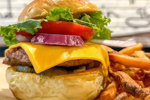 burger and fries from moxie burger 