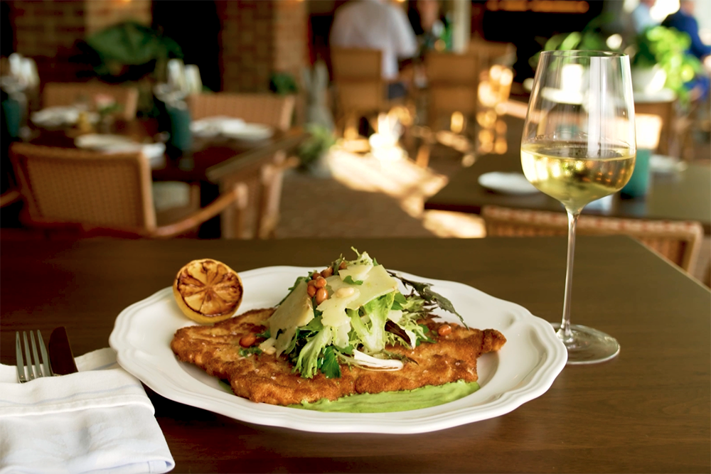 The heirloom pork schnitzel from Jules in Barnsley Resort.